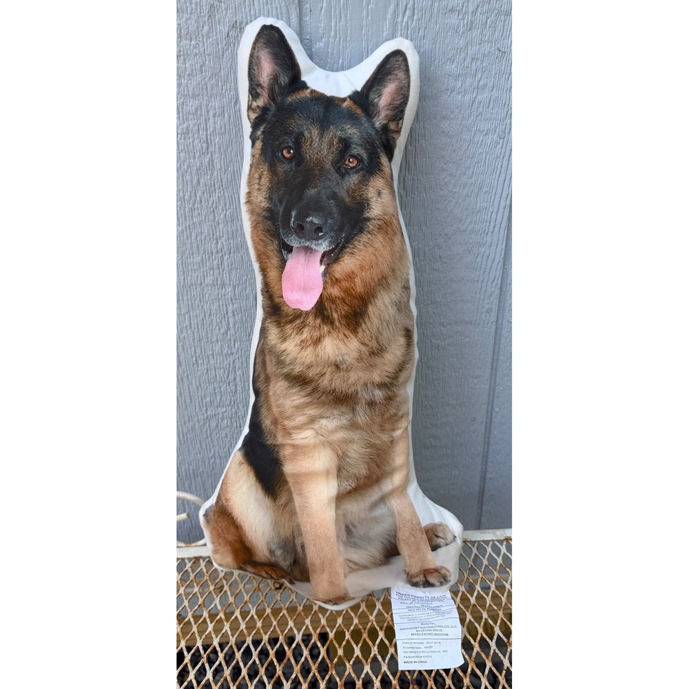 Tall 22" German Shepherd Dog Shaped Decorative Pillow  Pet Gift Dog Lover